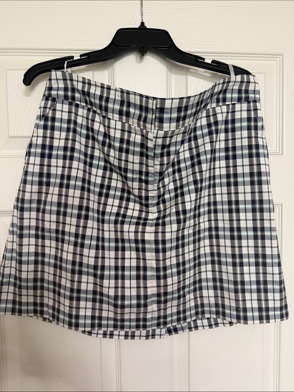Izod Navy and White Plaid Mini Skirt